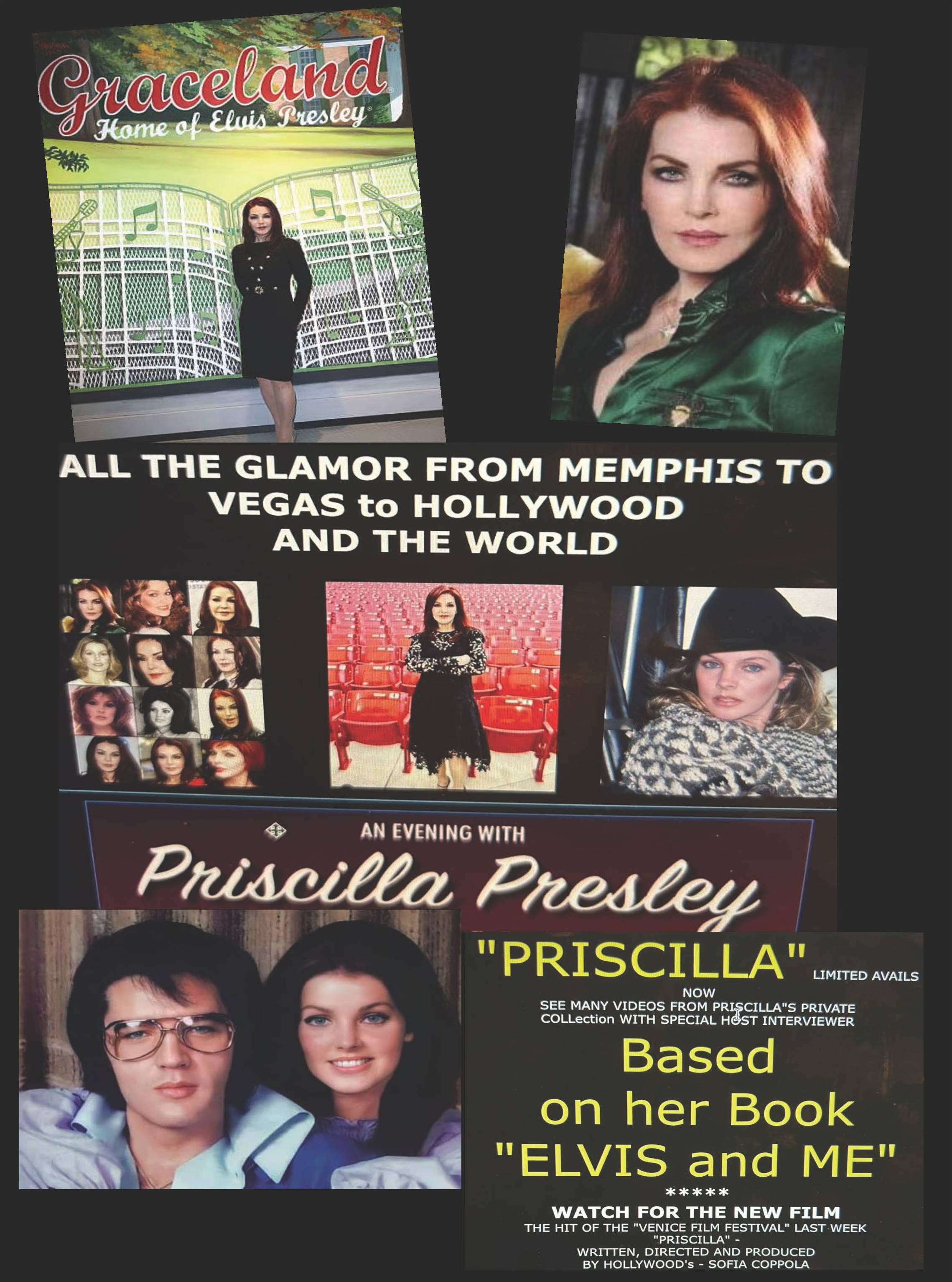 An evening with Priscilla Presley based on her book Elvis and Me